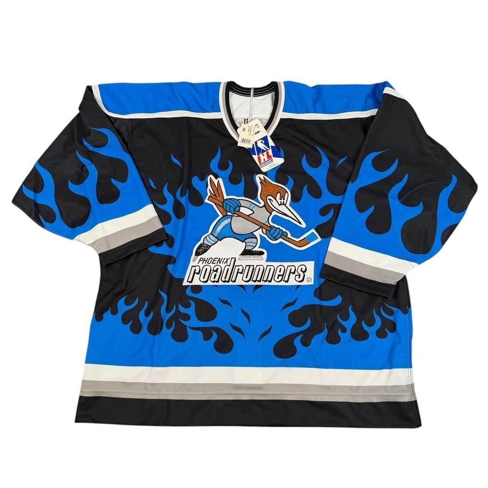90s Phoenix Roadrunners Bauer Hockey Jersey Mens 56 Flame IHL Authentic NWT